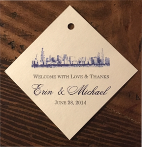 erickson design wedding favor tag chicago skyline