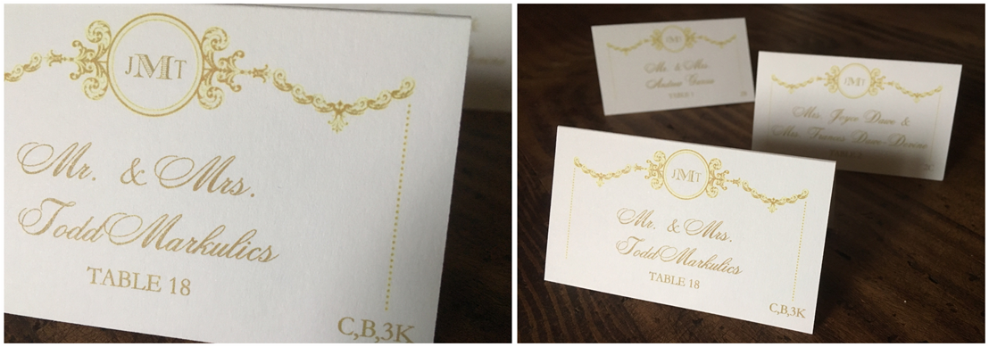 place cards escort cards erickson design