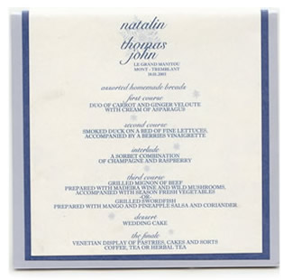 Menu card